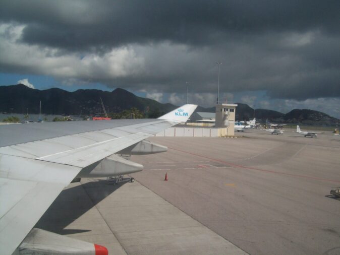 Airport of St. Maarten, waiting to fly on to Curacao Airport of St. Maarten, waiting to fly on to Curacao