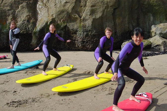 a surf lesson in Santa Cruz