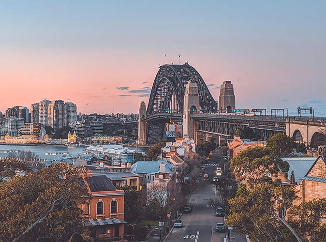 an aerial view of Sydney