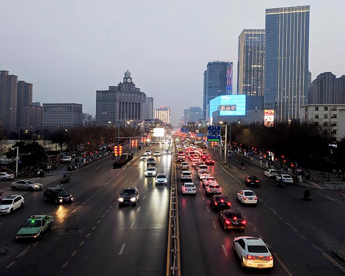 Jinshui district in Zhengzhou an aerial view of Jinshui district in Zhengzhou