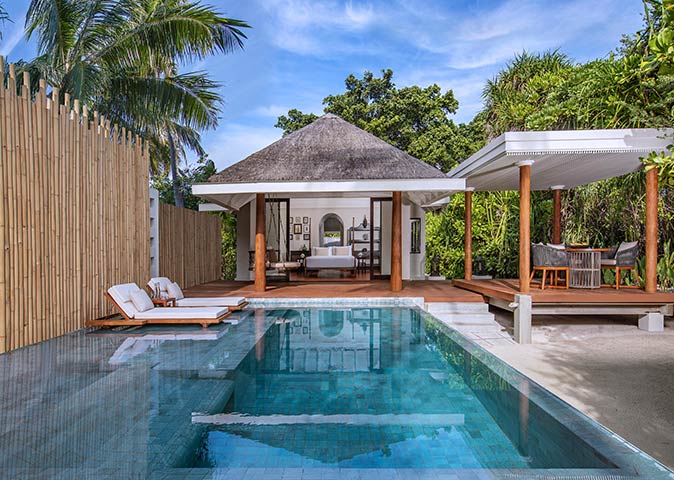 overlooking the pool at the Beach Pool Villa