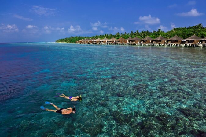 Snorkeling at one of the best resorts in the Maldives Snorkeling at one of the best resorts in the Maldives
