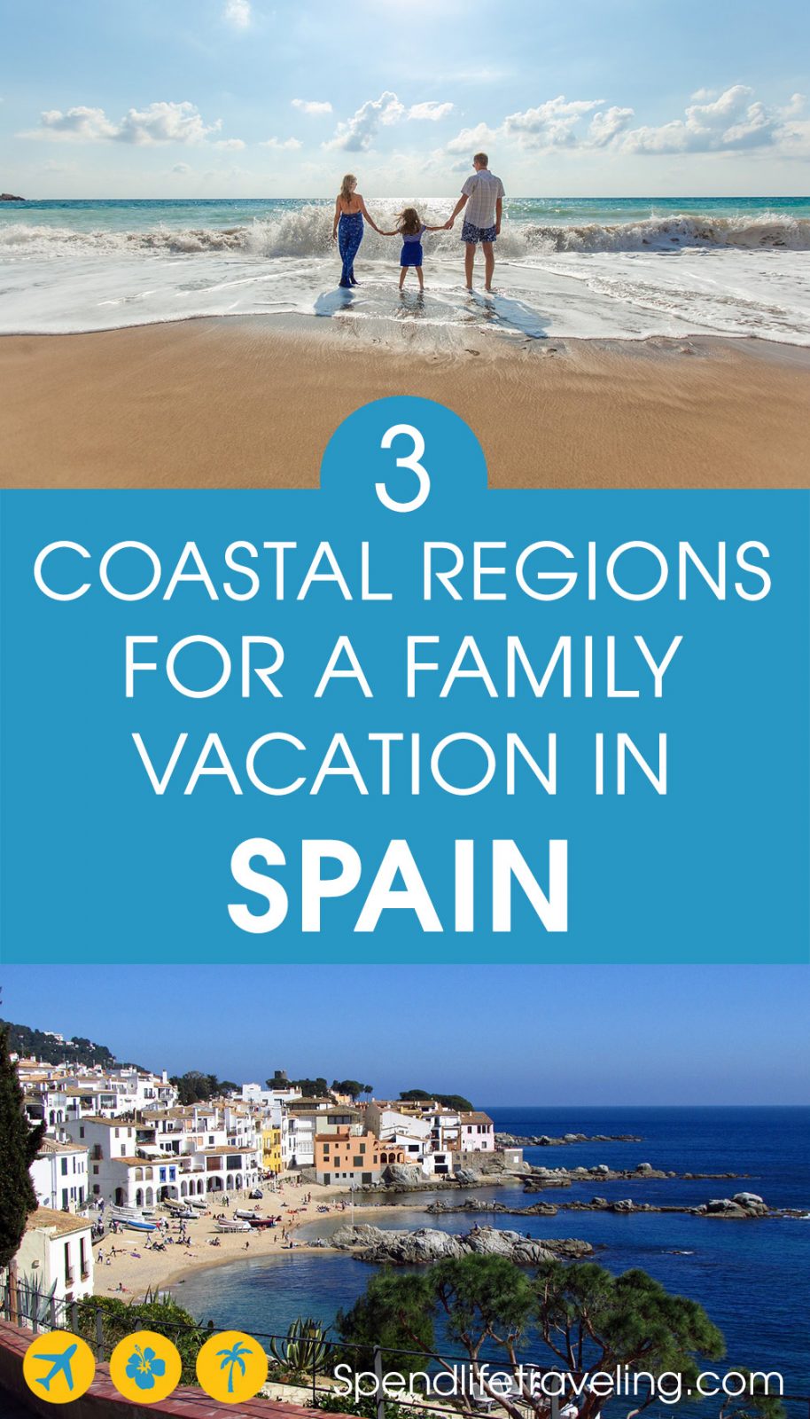 Spain is a great country for any type of traveler but because it is such an easy country to travel in with so many facilities for kids it is an especially great destination for family travel. Check out information about the Costa Brava, Costa Dorada and the Costa Verde to choose your next travel destination. Travel tips for the best family vacations in Spain. #familytravel #travelSpain #CostaBrava #CostaDorada #CostaVerde #travelwithkids 3 coastal regions for a family vacation in Spain