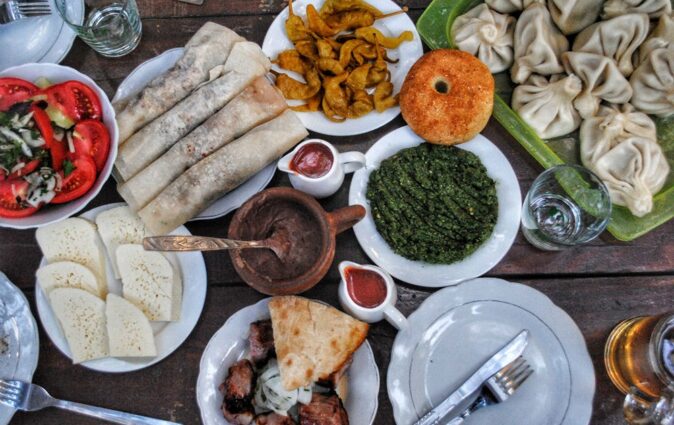 local food to try when visiting Georgia, Europe a selection of local food in Georgia, Europe