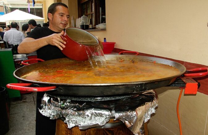 A traditional Valencian paella A traditional Valencian paella