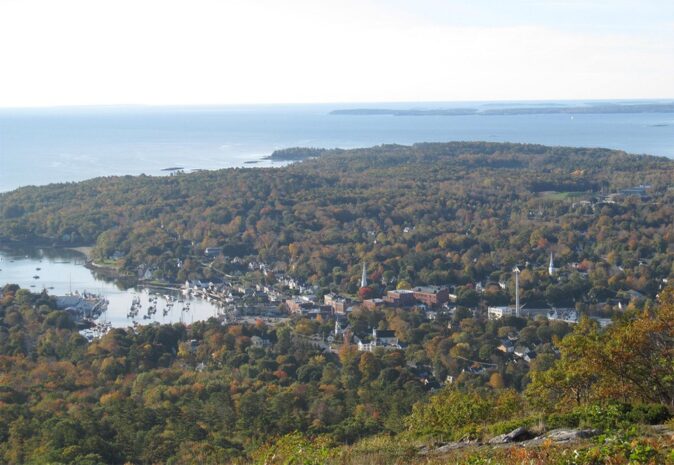 Where to go when RVing in Maine - Camden Hills State Park an aerial view of Camden Hills State Park