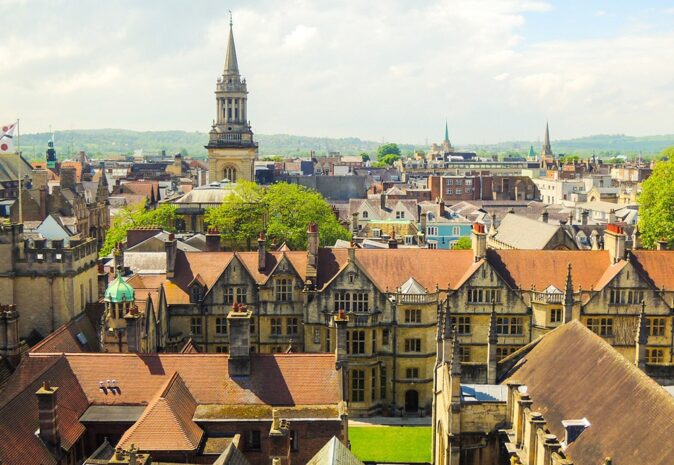 life in Oxford, UK An aerial view of Oxford, UK