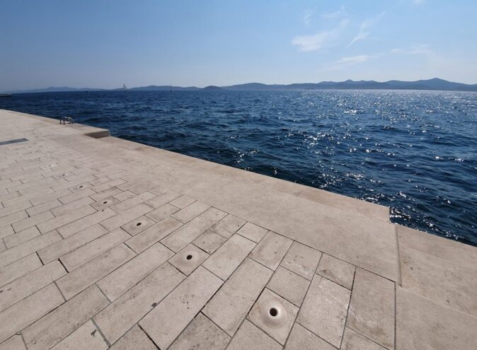the sea organ in Zadar the sea organ in Zadar
