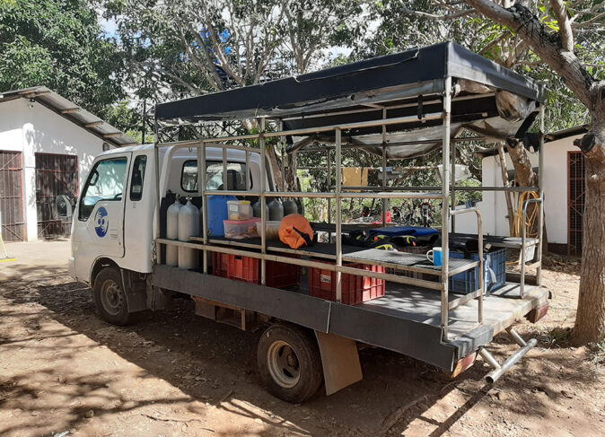 one of MCP's trucks to go to dive sites one of MCP's trucks to go to dive sites