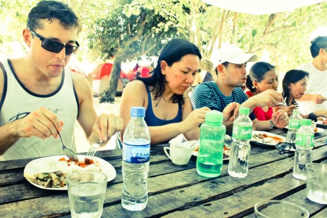 eating delicious food during the Calaguas island tour eating delicious food during the Calaguas island tour
