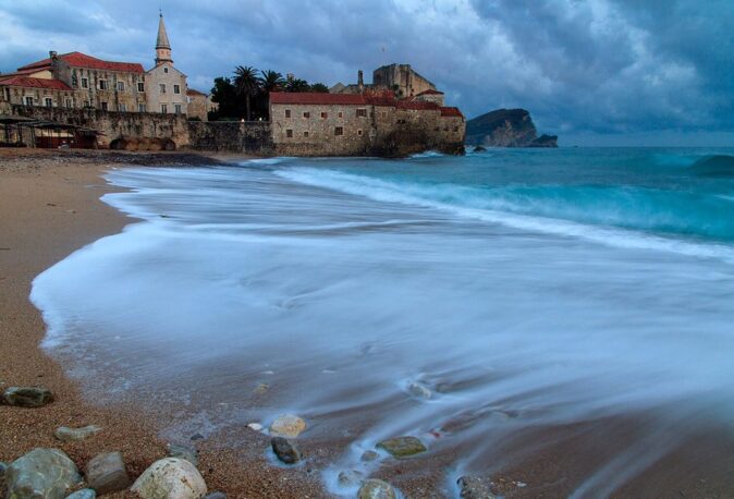 A view of Budva from the beach A view of Budva from the beach