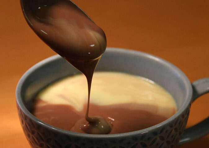Dutch vla is a typical Dutch dessert a bowl of Dutch vla