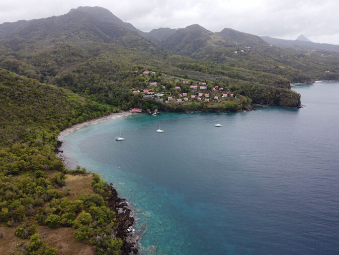 Anse Cochon anchorage Anse Cochon anchorage from the air