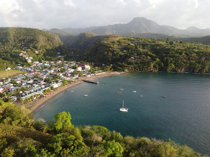 anchoring at Anse la Raye, Saint Lucia A view of anchoring at Anse la Raye