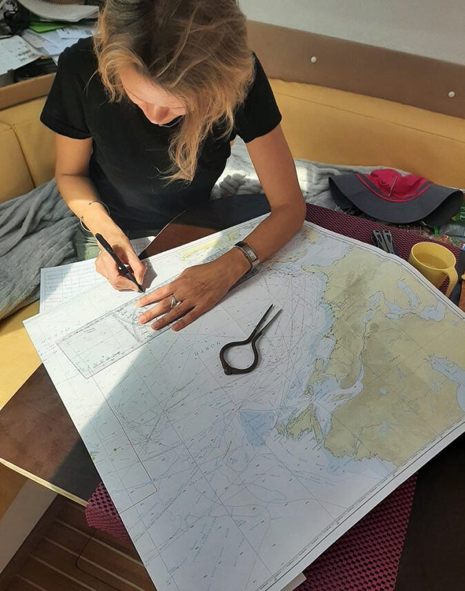 marking our course on a map marking our course on a map