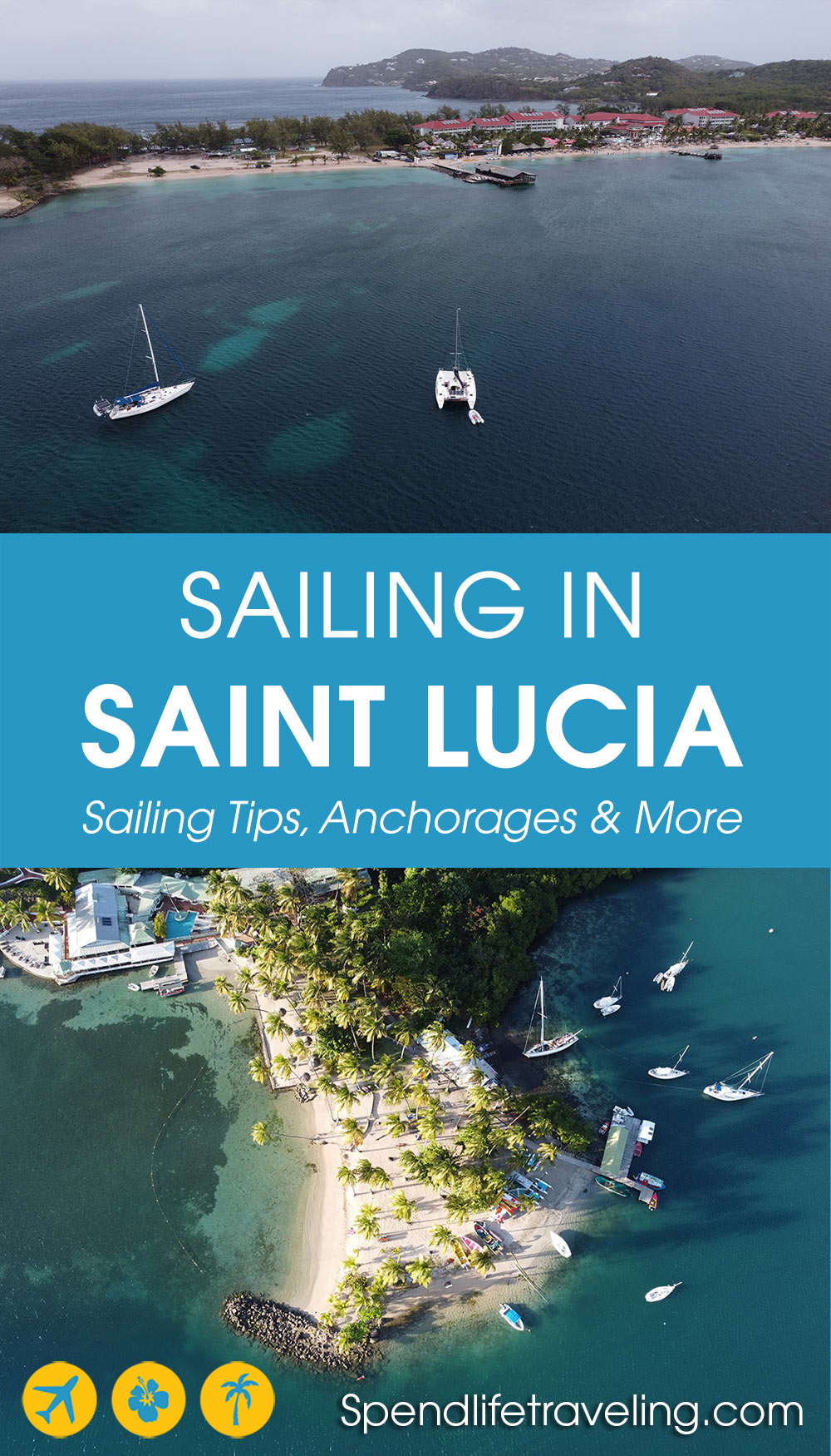 Practical guide for sailing in Saint Lucia - whether you are chartering a boat or sailing your own boat, these tips and detailed descriptions of all anchorages will help Practical guide to sailing in Saint Lucia