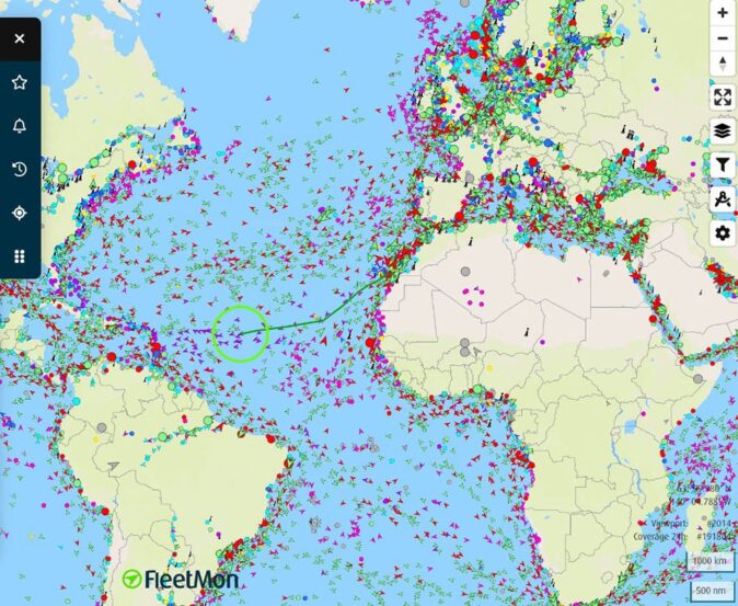 online tracking of vessels crossing the Atlantic online tracking of vessels crossing the Atlantic