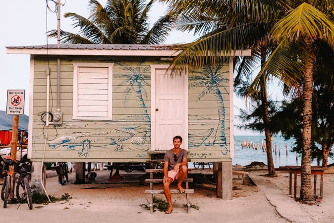 Caye Caulker, one of the best Latin American Caribbean islands a beach hut on Caye Caulker