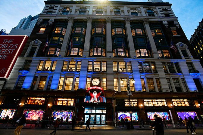 Christmas decorations at Macy's