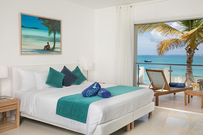 one of the rooms at Bleu Emeraude Hotel in St Martin one of the rooms at Bleu Emeraude Hotel in St Martin