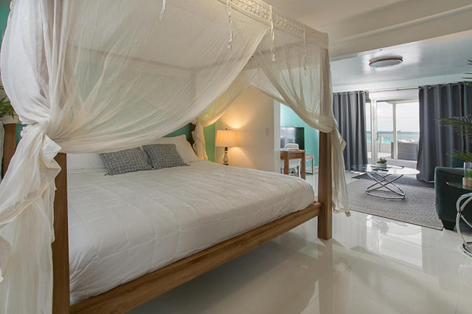 One of the hotel rooms in St Maarten's El Zafiro Boutique Hotel One of the hotel rooms in St Maarten's El Zafiro Boutique Hotel
