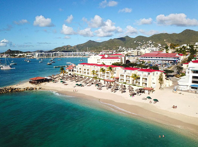 Simpson Bay Resort aerial view of one of the best areas to stay in St Maarten: Simpson Bay