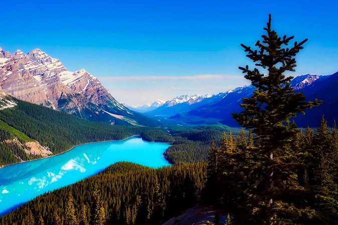 a view of Peyto Lake a view of Peyto Lake