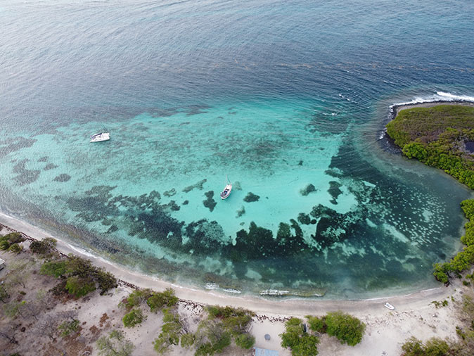 Saline island anchorage from above Saline island anchorage from above