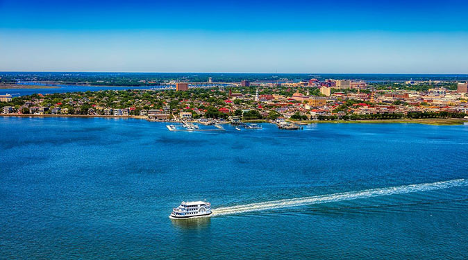 Charleston, one of the prettiest cities in America Aerial view of Charleston