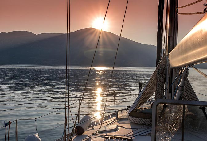Sailing to Kefalonia, one of the Ionian islands