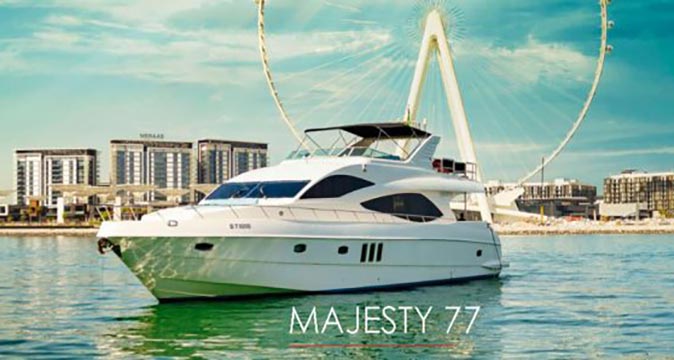 a Majesty 77 yacht for rent in Dubai a Majesty 77 yacht for rent in Dubai