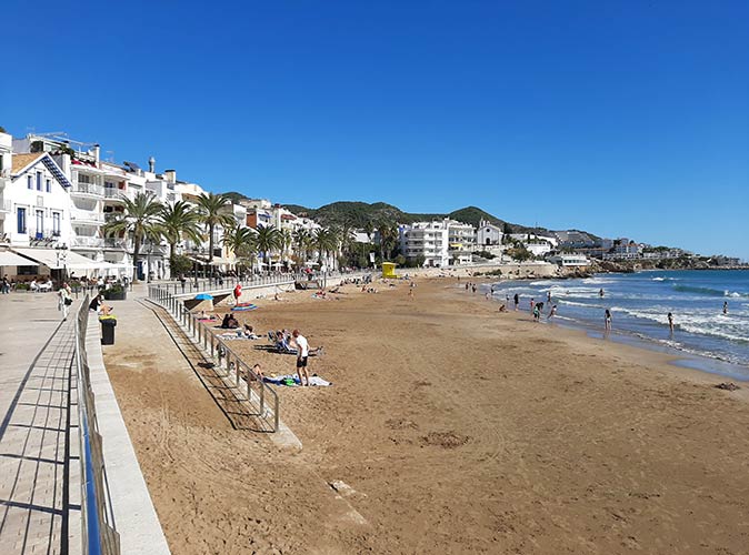 the beach in Sitges the beach in Sitges
