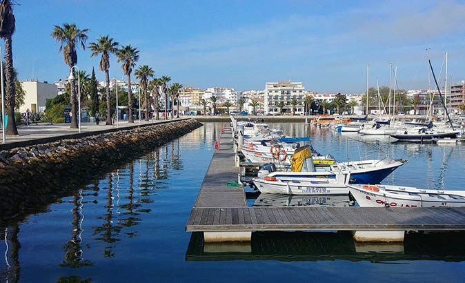 boats docked in Lagos Portugal