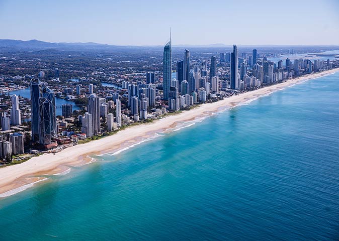 an aerial view of the Gold Coast