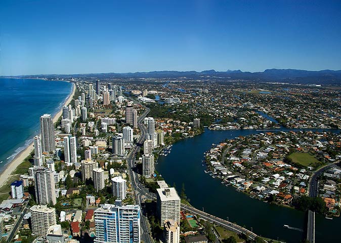 an aerial view of the Gold Coast an aerial view of the Gold Coast