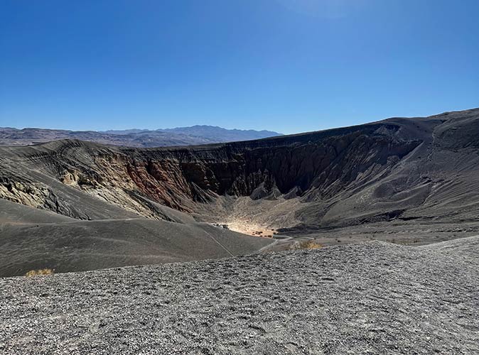 the Ubehebe Crater in Death Valley