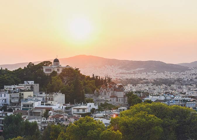 sunset view from Areopagus Hill