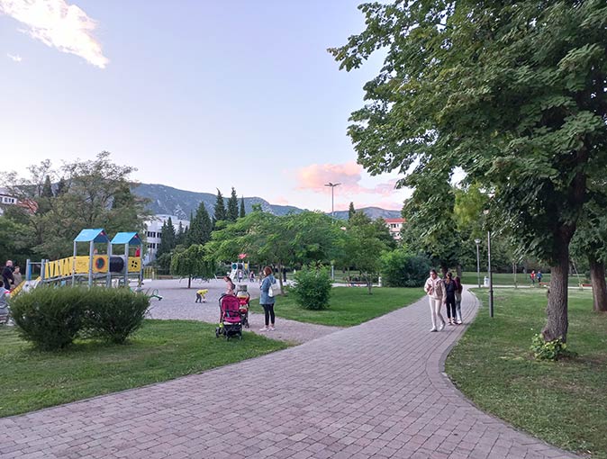 Park Zrinjevac in the center of Mostar