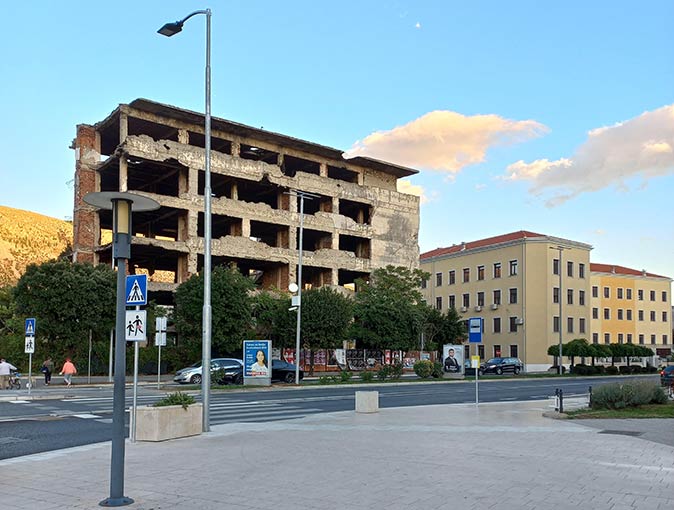 a building in Mostar destroyed during the war
