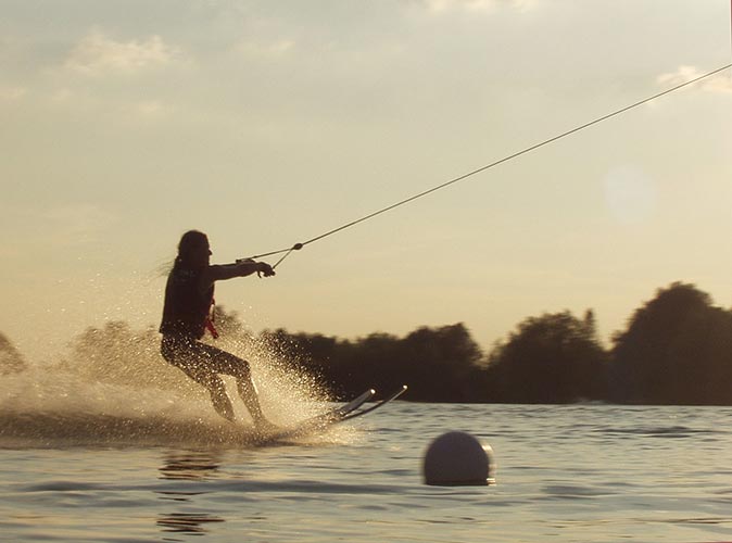 water skiing in Miami a guy waterskiing in Miami