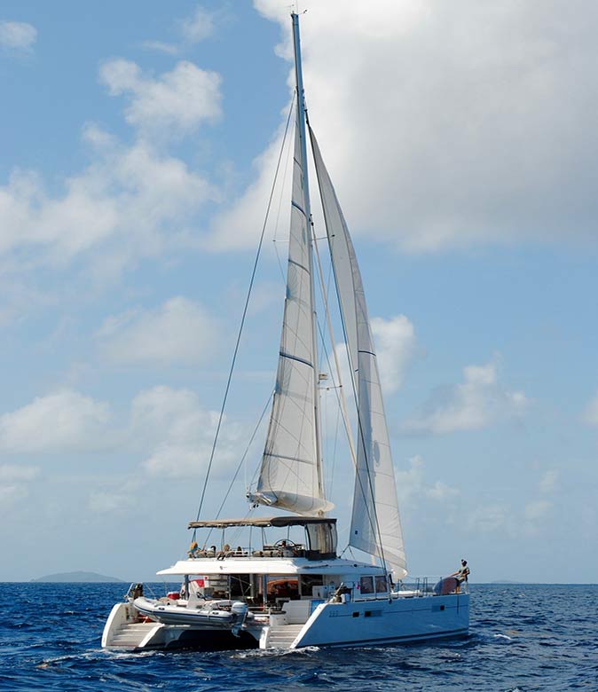 sailing a catamaran, as a great water activity in Miami sailing a catamaran, as a great water activity in Miami