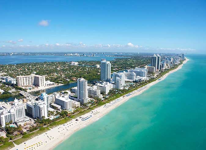 Miami Beach - a perfect US weekend getaway an aerial view of Miami Beach