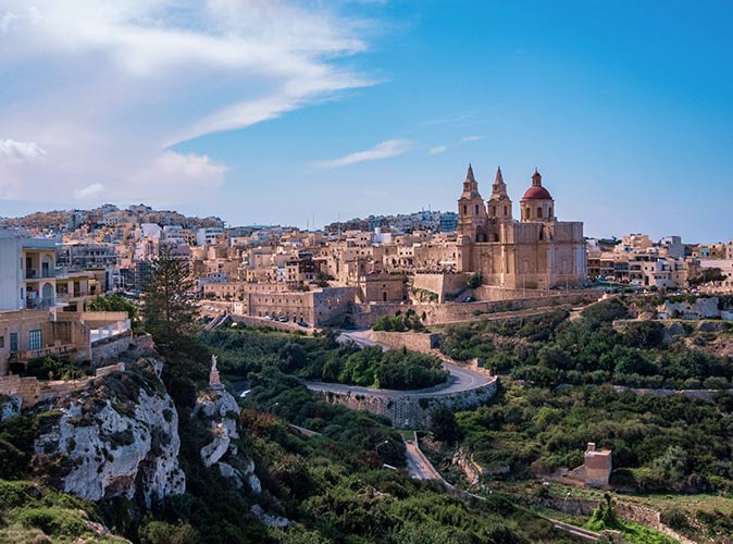an aerial view of Mellieha