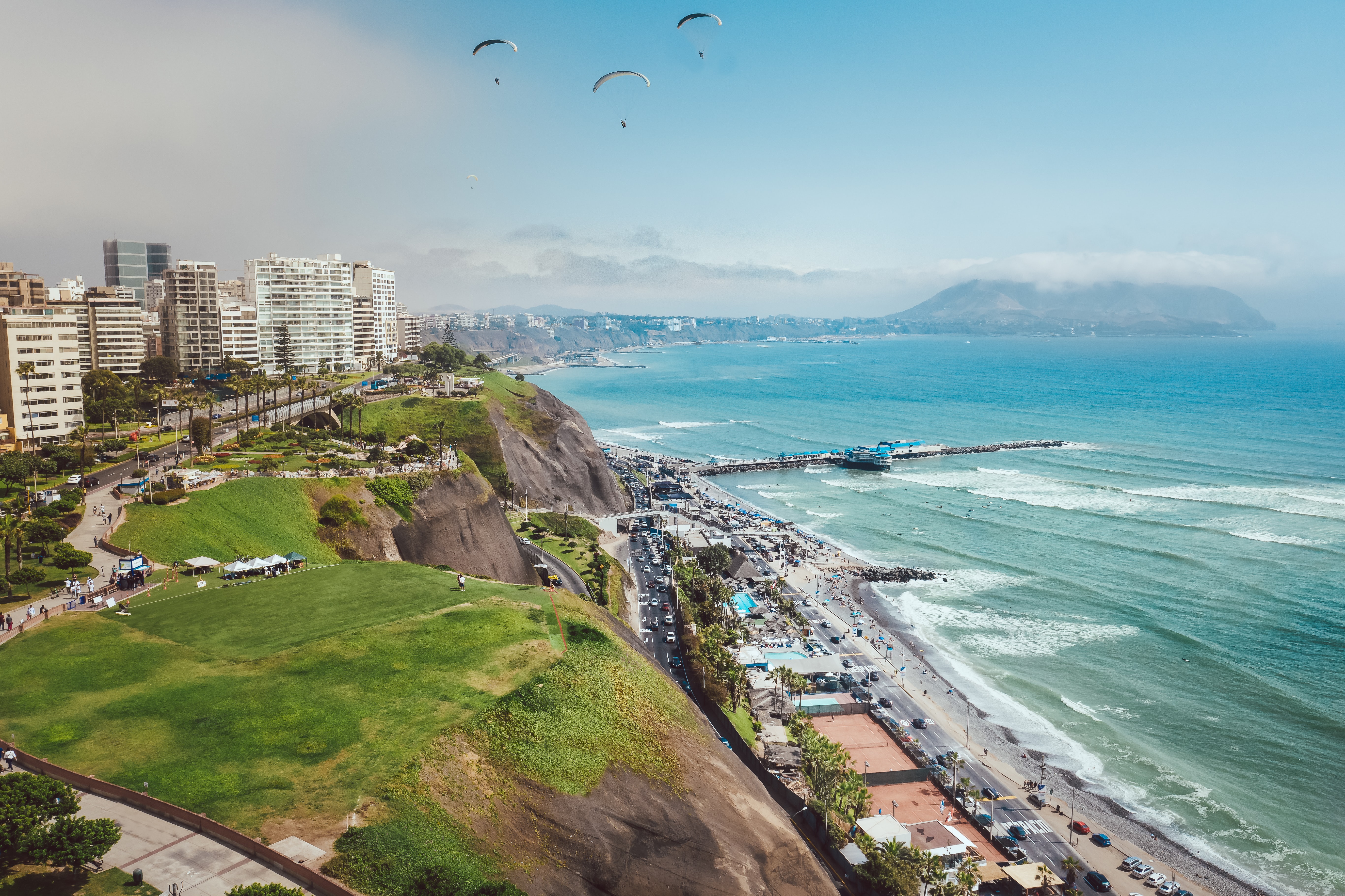 an aerial view of the Miraflores neighborhood, taken while living in Lima