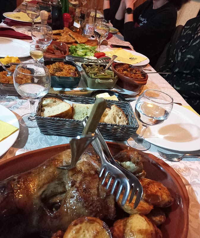 a table full of traditional Bosnian food