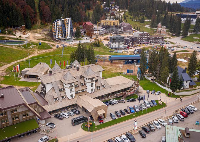 Jahorina as a digital nomad base in Bosnia an aerial view of Jahorina without snow