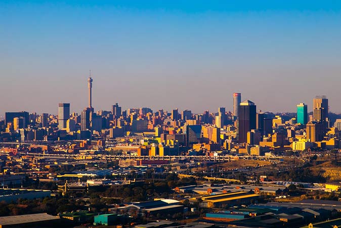 2 week South Africa itinerary An aerial view of Johannesburg, South Africa
