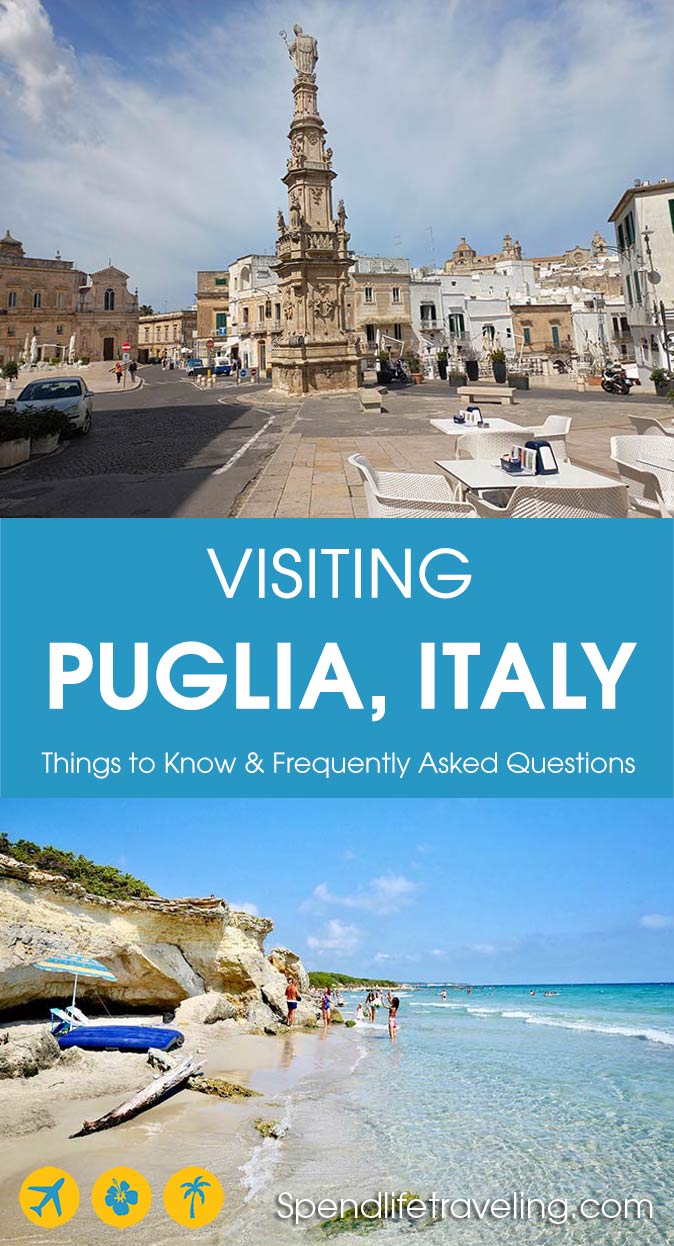 two pictures of Puglia with the text 'Visiting Puglia, Italy - Things to Know & Frequently Asked Questions'