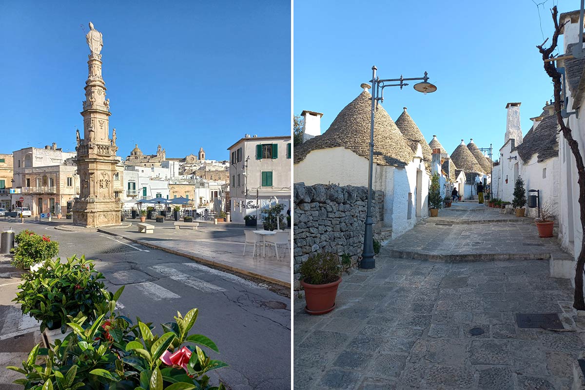 two pictures of two of the best places to stay in Puglia