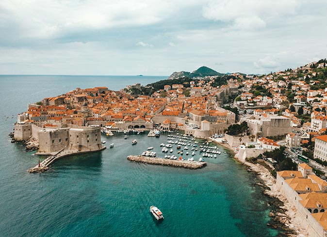 An aerial view of Dubrovnik